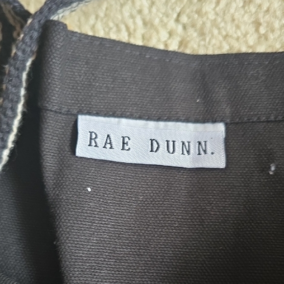 Rae Dunn Black Canvas Tote with White 'Work Hard Be Kind' Text - Picture 3 of 4